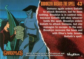 1995 Skybox Gargoyles #43 Brooklyn Breaks the Spell Back