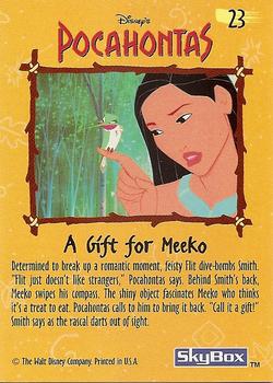 1995 SkyBox Pocahontas #23 A Gift for Meeko Back
