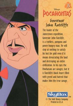 1995 SkyBox Pocahontas #75 Governor John Ratcliffe Back