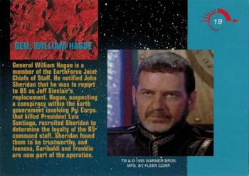 1995 Fleer Ultra Babylon 5 #19 Gen. William Hague Back