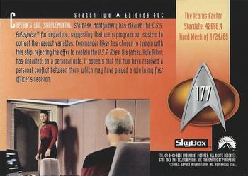 1995 SkyBox Star Trek: The Next Generation Season 2 #177 The Icarus Factor Back
