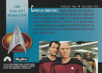 1995 SkyBox Star Trek: The Next Generation Season 2 #181 Q Who? Back