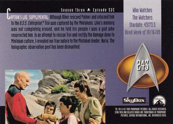 1995 SkyBox Star Trek: The Next Generation Season 3 #243 Who Watches the Watchers Back