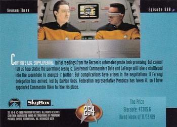 1995 SkyBox Star Trek: The Next Generation Season 3 #254 The Price Back