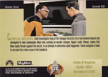 1995 SkyBox Star Trek: The Next Generation Season 3 #272 A Matter of Perspective Back