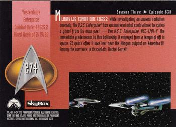 1995 SkyBox Star Trek: The Next Generation Season 3 #274 Yesterday's Enterprise Back