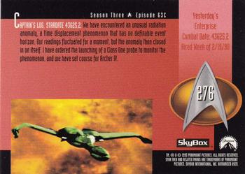 1995 SkyBox Star Trek: The Next Generation Season 3 #276 Yesterday's Enterprise Back