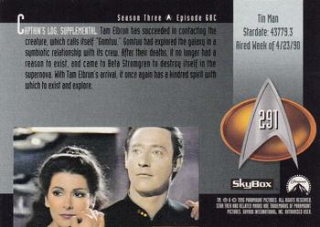 1995 SkyBox Star Trek: The Next Generation Season 3 #291 Tin Man Back