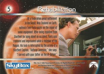 1995 SkyBox Star Trek: Voyager Season One Series One #5 Rehabilitation Back