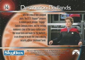 1995 SkyBox Star Trek: Voyager Season One Series One #14 Destination: Badlands Back