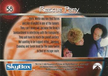 1995 SkyBox Star Trek: Voyager Season One Series One #58 Rescue Party Back