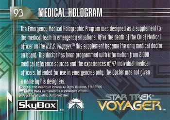 1995 SkyBox Star Trek: Voyager Season One Series One #93 Medical Hologram Back