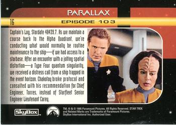 1995 SkyBox Star Trek: Voyager Season One Series Two #16 Parallax Back