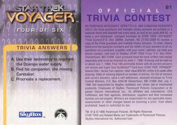 1995 SkyBox Star Trek: Voyager Season One Series Two #61 Question Four of Six Back