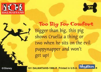 1996 SkyBox 101 Dalmatians #31 Too Big For Comfort Back