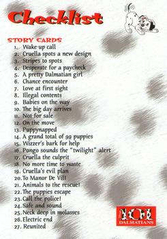 1996 SkyBox 101 Dalmatians #47 Checklist Front