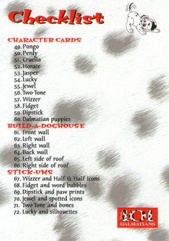 1996 SkyBox 101 Dalmatians #48 Checklist Front