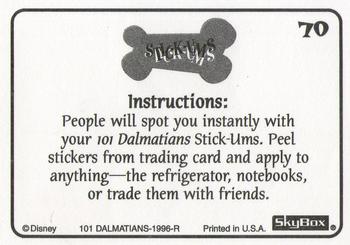 1996 SkyBox 101 Dalmatians #70 (House, bowl, hydrant) Back