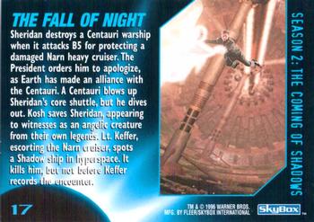 1996 SkyBox Babylon 5 #17 The Fall of Night Back
