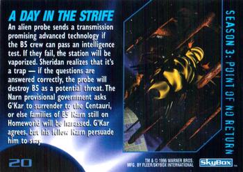 1996 SkyBox Babylon 5 #20 A Day in the Strife Back