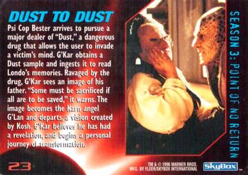 1996 SkyBox Babylon 5 #23 Dust to Dust Back