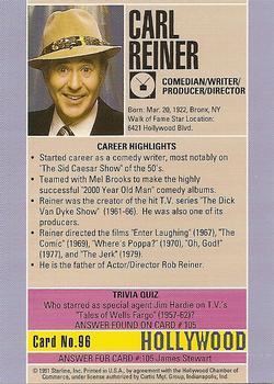 1991 Starline Hollywood Walk of Fame #96 Carl Reiner Back