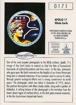 1990-92 Space Ventures Space Shots #0171 Apollo 17 - Whole Earth Back