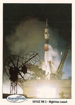 1990-92 Space Ventures Space Shots #0249 Soyuz TM 2 - Nighttime Launch Front