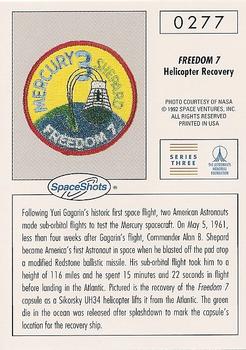 1990-92 Space Ventures Space Shots #0277 Freedom 7 - Helicopter Recovery Back
