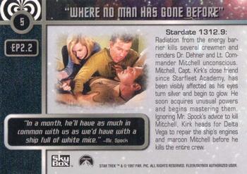 1997 SkyBox Star Trek Original Series 1 #5 EP 2.2   Where No Man Has Gone Before Back