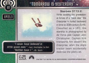1997 SkyBox Star Trek Original Series 1 #61 EP21.1   Tomorrow Is Yesterday Back