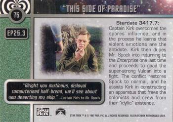 1997 SkyBox Star Trek Original Series 1 #75 EP25.3   This Side of Paradise Back