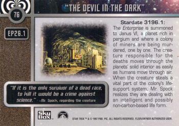 1997 SkyBox Star Trek Original Series 1 #76 EP26.1   The Devil in the Dark Back