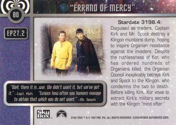 1997 SkyBox Star Trek Original Series 1 #80 EP27.2   Errand of Mercy Back