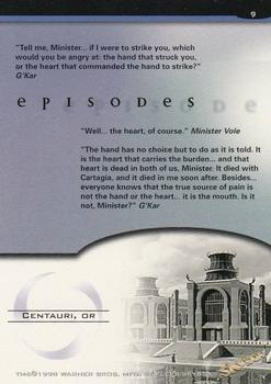 1998 Fleer Babylon 5 Season 5 #9 In the Kingdom of the Blind Back