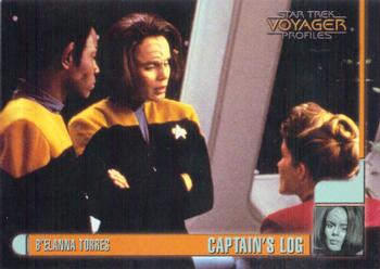 1998 SkyBox Star Trek Voyager Profiles #38 B'Elanna Torres - Captain's Log Front