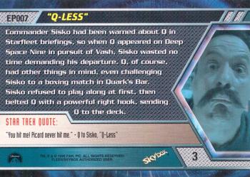 1999 SkyBox Star Trek: Deep Space Nine: Memories from the Future #3 Q Hits the Deck Back