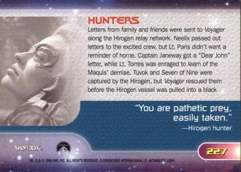 1999 SkyBox Star Trek Voyager: Closer to Home #227 Hunters Back
