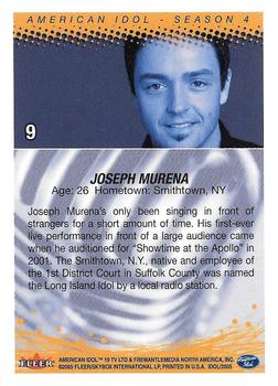 2005 Fleer American Idol Season 4 #9 Joseph Murena Back