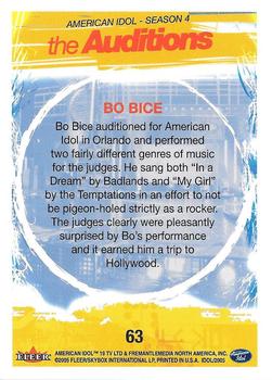 2005 Fleer American Idol Season 4 #63 Bo Bice Back