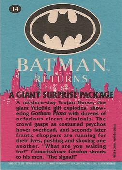 1992 O-Pee-Chee Batman Returns #14 A Giant Surprise Package Back