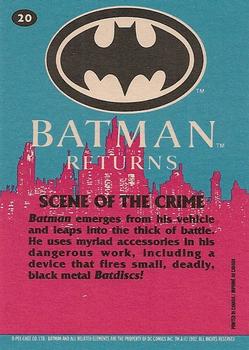 1992 O-Pee-Chee Batman Returns #20 Scene of the Crime Back