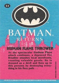1992 O-Pee-Chee Batman Returns #23 Human Flame Thrower Back