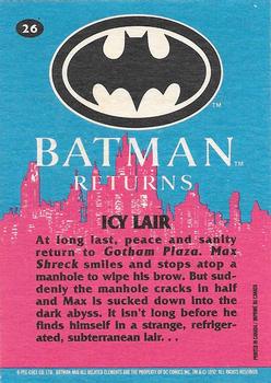 1992 O-Pee-Chee Batman Returns #26 Icy Lair Back