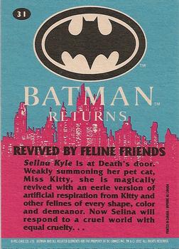 1992 O-Pee-Chee Batman Returns #31 Revived by Feline Friends Back