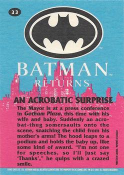 1992 O-Pee-Chee Batman Returns #33 An Acrobatic Surprise Back