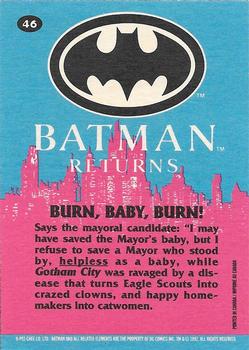 1992 O-Pee-Chee Batman Returns #46 Burn, Baby, Burn! Back