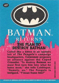 1992 O-Pee-Chee Batman Returns #47 The Plan to Destroy Batman Back