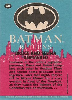 1992 O-Pee-Chee Batman Returns #48 Bruce and Selina Unmasked Back