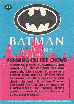 1992 O-Pee-Chee Batman Returns #62 Turning on the Crowd Back